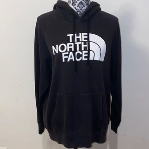 5/$50 The North Face Black Sweatshirt Hoodie with White Logo Size Medium